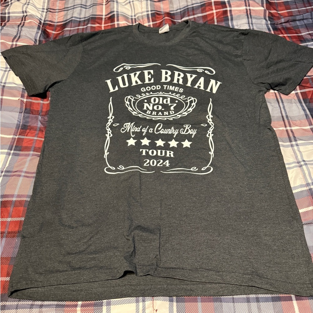 Luke Bryan Tour 2024 Gray T-Shirt